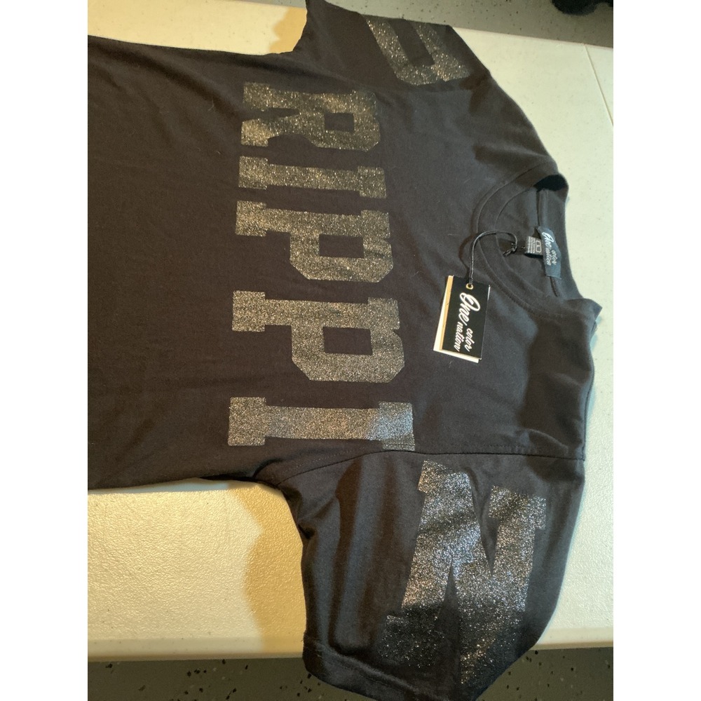 One Color Nation Mens Drippin Glitter Graphic T-Shirt Black Silver King Large - Picture 5 of 11